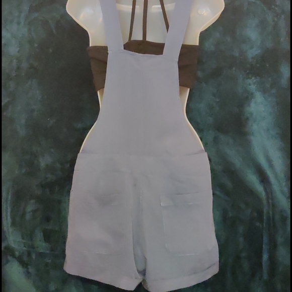 Gray Blue overall shorts - Picture 2 of 3